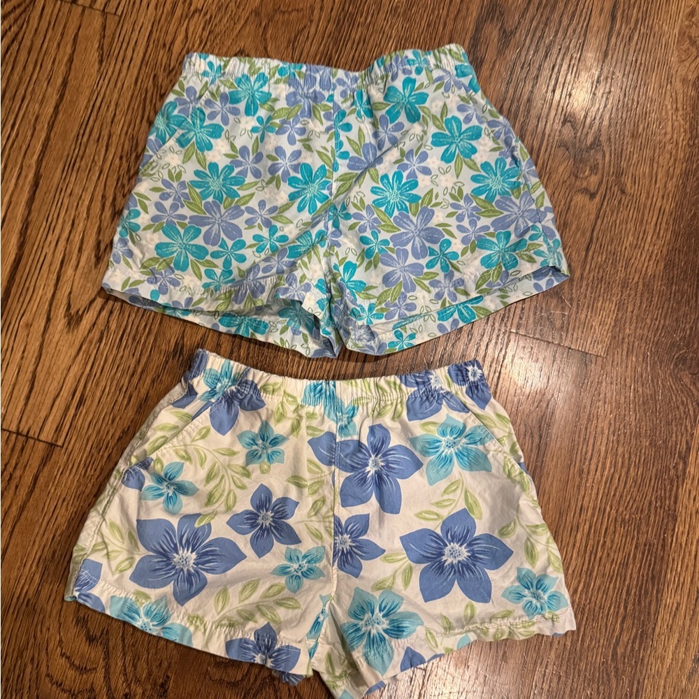 Girls Lands End Floral Shorts size M